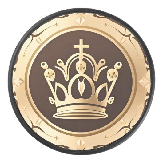 優雅な金の王冠 アイスホッケーパック (正面)