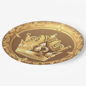 優雅な金の王冠 ペーパープレート (アングル)