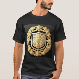 優雅な金の紋章と装飾の盾 Tシャツ