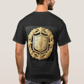 優雅な金の紋章と装飾の盾 Tシャツ (裏面)
