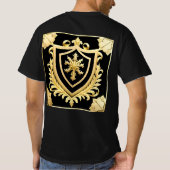 優雅な金の紋章と装飾の盾 Tシャツ (裏面)