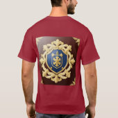 優雅な金の紋章と装飾の盾 Tシャツ (裏面)