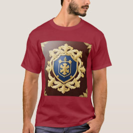 優雅な金の紋章と装飾の盾 Tシャツ