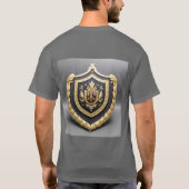 優雅な金の紋章と装飾の盾 Tシャツ (裏面)