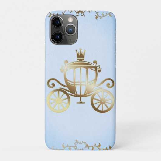 優雅な金の馬車の青い物語のプリンセス Case-Mate iPhoneケース (裏)