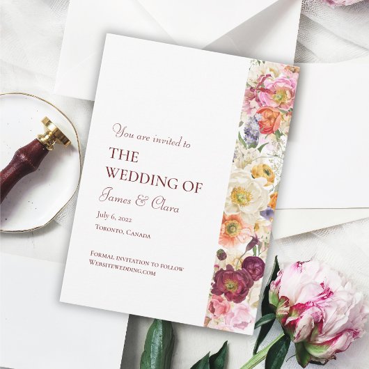 優雅な開花結婚式招待状002 招待状