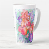 優雅な開花 – アイリスの花母の日の詩 カフェラテマグ (右アングル)