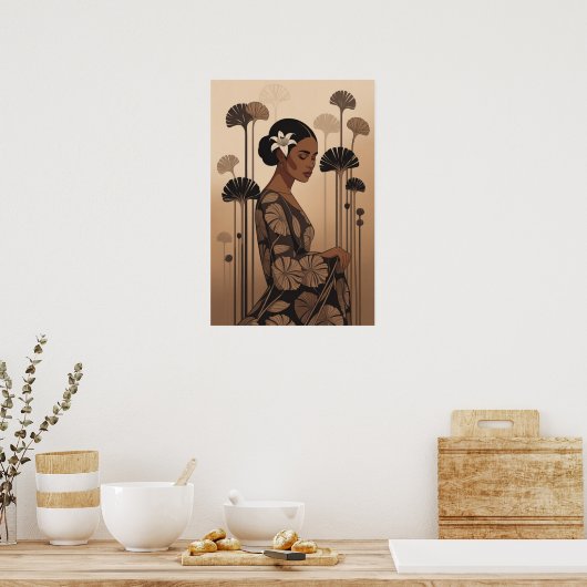 「優雅な開花 ポスター (キッチン)