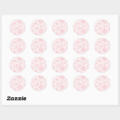 優雅な雪の結晶 (Sugar Blush-White) ラウンドシール (シート)