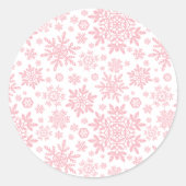 優雅な雪の結晶 (Sugar Blush-White) ラウンドシール (正面)