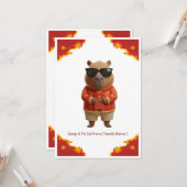 優雅な雲のカピバラの旧正月グリーティング カード (正面/裏面インサイチュ)