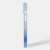 優雅な青いバラの装飾 ゴールドの複雑な額縁入り Case-Mate iPhoneケース (裏面 / 左)