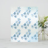 優雅な青い水の色の花スクラップブック紙 (スタンド正面)