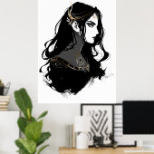 優雅な馬のシルエットポスター ポスター (ホームオフィス)