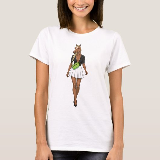 優雅な馬の女性 Tシャツ (正面)