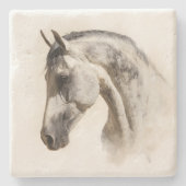 優雅な馬の絵画 馬術アート ストーンコースター (正面)
