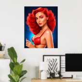 優雅な魅力的な女性： ポスター (ホームオフィス)