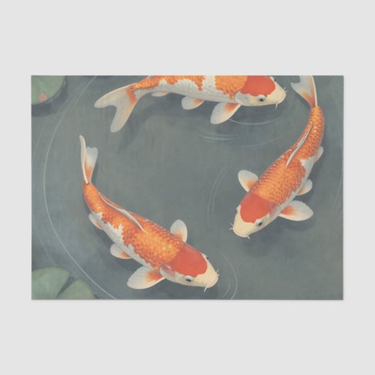 優雅な鯉の池の静寂デザイン 薄葉紙 (正面)