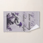 優雅な鳥と紫離れの | 自然のパレット バスタオルセット (ハンドタオル)