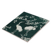 優雅な鶴のアート柄 | カラフルな鶴の鳥 タイル (側面)