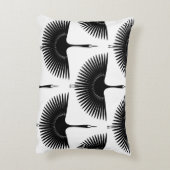 優雅な鶴：オリエンタルバードパターン アクセントクッション (裏面(縦))