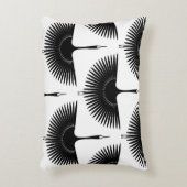 優雅な鶴：オリエンタルバードパターン アクセントクッション (正面(垂直))