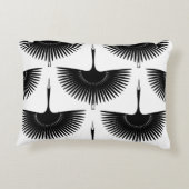 優雅な鶴：オリエンタルバードパターン アクセントクッション (裏面)