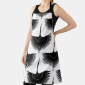 優雅な鶴：オリエンタルバードパターン エプロン (インサイチュ)