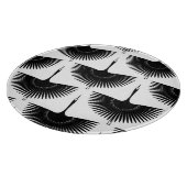 優雅な鶴:オリエンタルバードパターン カッティングボード (角)