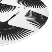 優雅な鶴:オリエンタルバードパターン カッティングボード (角)