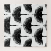 優雅な鶴：オリエンタルバードパターン ジグソーパズル (横)