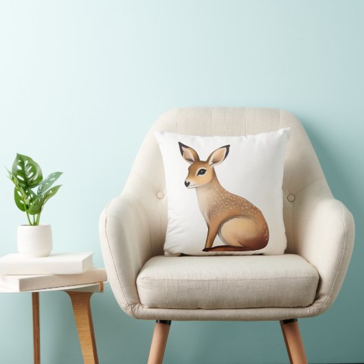 優雅な鹿のイラスト – 現代の森のチャーム クッション (椅子)