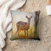 優雅な鹿インザフォレスト自然デザイン クッション (ブランケット)