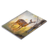 優雅な鹿インザフォレスト自然デザイン ノートブック (左側)