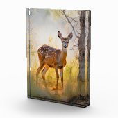 優雅な鹿インザフォレスト自然デザイン フォトブロック (右)