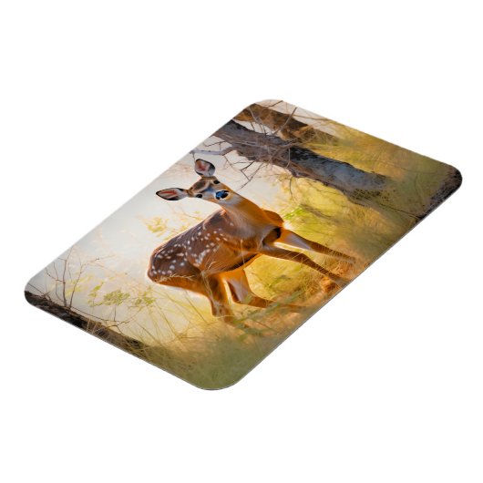 優雅な鹿インザフォレスト自然デザイン マグネット (左側)