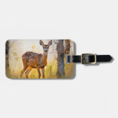 優雅な鹿インザフォレスト自然デザイン ラゲッジタグ (正面横)