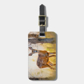 優雅な鹿インザフォレスト自然デザイン ラゲッジタグ (正面縦)