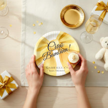 優雅な黄色のリボン 'Ciao Bambina!' ベビーシャワー