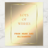 優雅な黄金のワインボトルと献身 ワインラベル (シングルラベル)