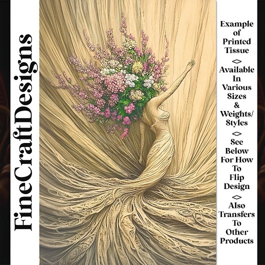 優雅な黄金の女性フローラクラウンW2デコページ 薄葉紙