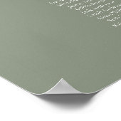 優雅な11卓のテーブル席次表 - Sage Green ポスター (角)