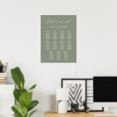 優雅な11卓のテーブル席次表 - Sage Green ポスター (ホームオフィス)