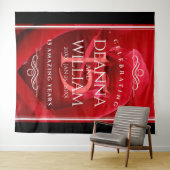 優雅な15周年ローズウェディングアニバーサリーセレブレーション タペストリー (インサイチュ(横))