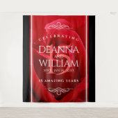 優雅な15周年ローズウェディングアニバーサリーセレブレーション タペストリー (正面)