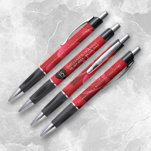 優雅な15周年ローズウェディングアニバーサリーセレブレーション ボールペン