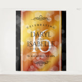 優雅な16周年ゴールデントパーズの結婚記念日 タペストリー (正面)