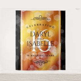 優雅な16周年ゴールデントパーズの結婚記念日 タペストリー