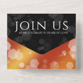 優雅な16周年ゴールデントパーズ結婚記念日 オールインワン招待状 (裏面)