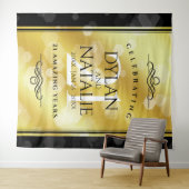 優雅な21周年真鍮結婚記念日お祝い タペストリー (インサイチュ(横))